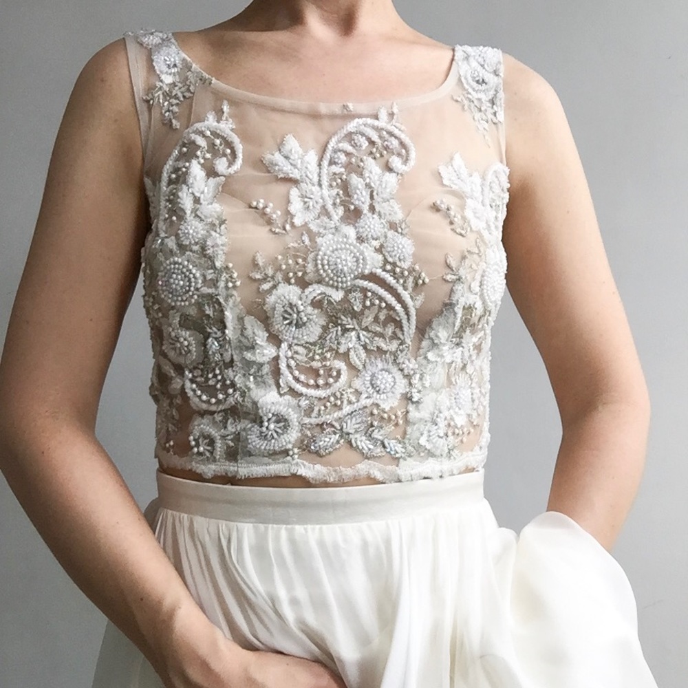 Brand new designer bridal lace topper